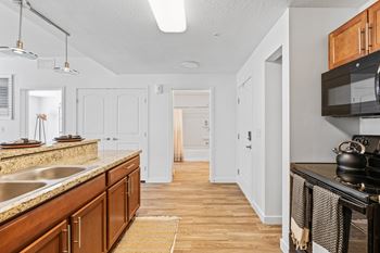 Kitchen with stove top oven